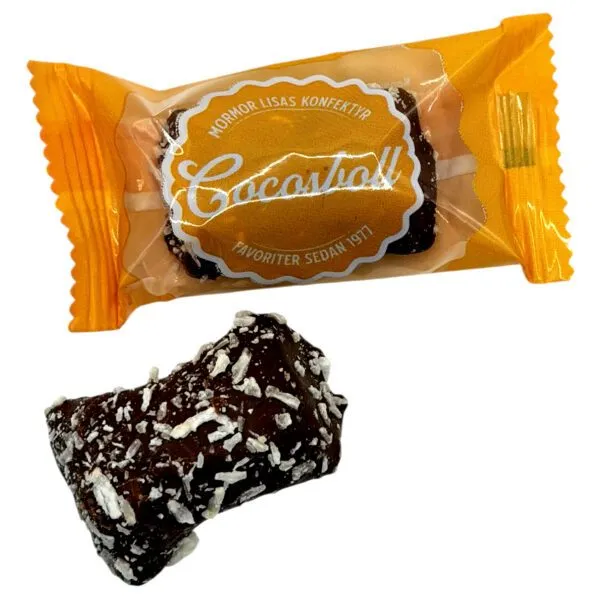 MORMOR LISAS COCOSBOLL INSLAGEN – SCHOKOLADIGES KOKOSKONFEKT (100g)