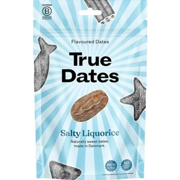 True Dates Salty Liquorice – Datteln mit Salzlakritzgeschmack (70g)
