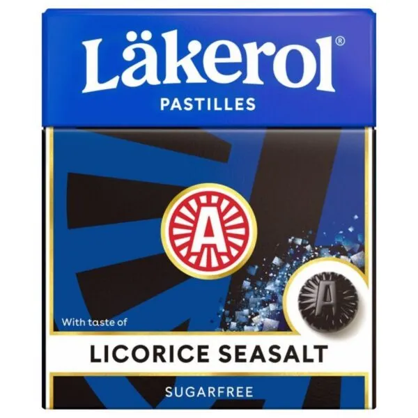 Läkerol Licorice Seasalt - zuckerfreie Pastillen mit Lakritz und Meersalz (25g)