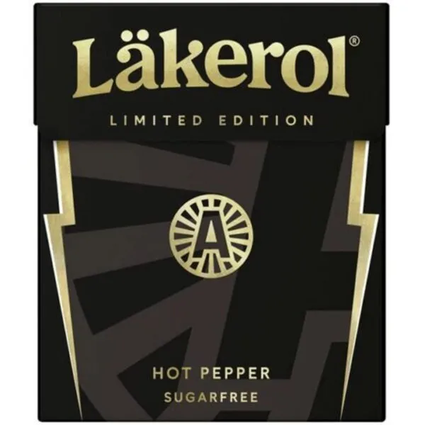 Läkerol Hot Pepper - zuckerfreie Lakritzpastillen mit Pfeffergeschmack (25g)