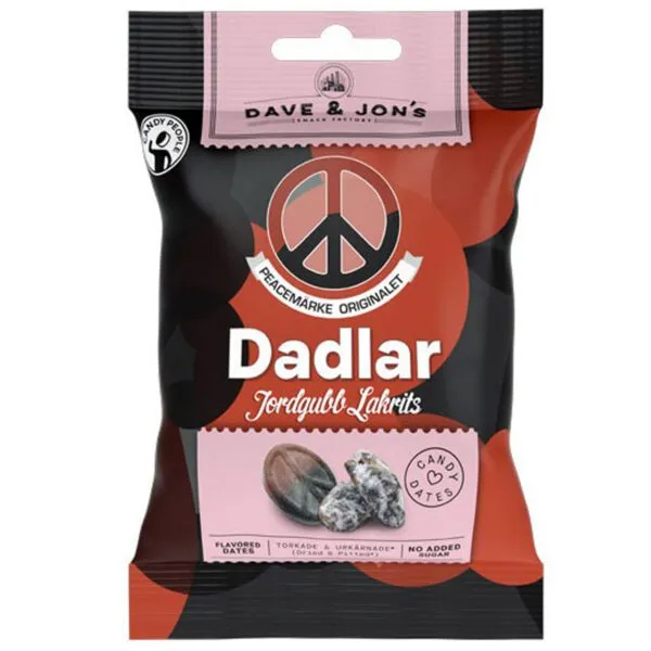 S-Märke Dave & Jon's Dadlar – Erdbeer-Lakritz Datteln (50g)
