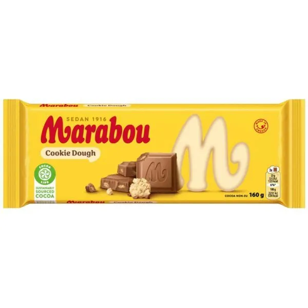 Marabou Cookie Dough – Milchschokolade mit Keksteigstücken (160g)