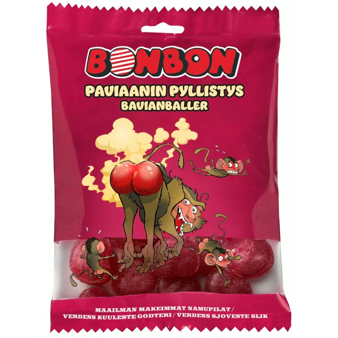 6420224007137BON-1 BonBon Paviaanin Pyllistys – Bonbon-Mischung mit Salmiak und Lakritz (50g)
