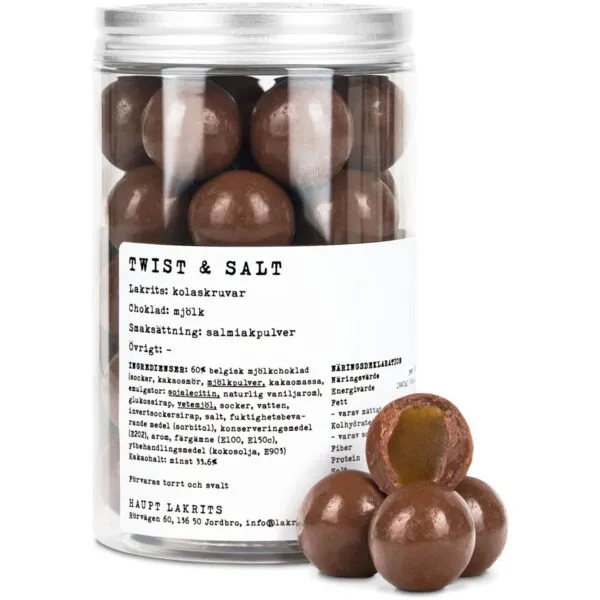 Haupt Lakrits Twist & Salt – Schokoladenlakritz mit Karamellkern (250g)